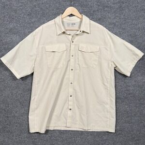 5.11. Tactical Mens Size XL Shirt Cream Button Up Pockets Collared Work Uniform